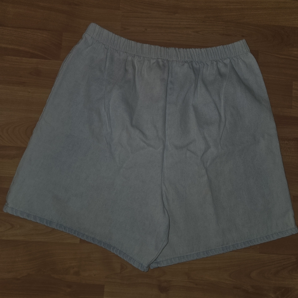 Vintage To Be Announced Denim Pull On Maternity Shorts Sz Small Light Wash